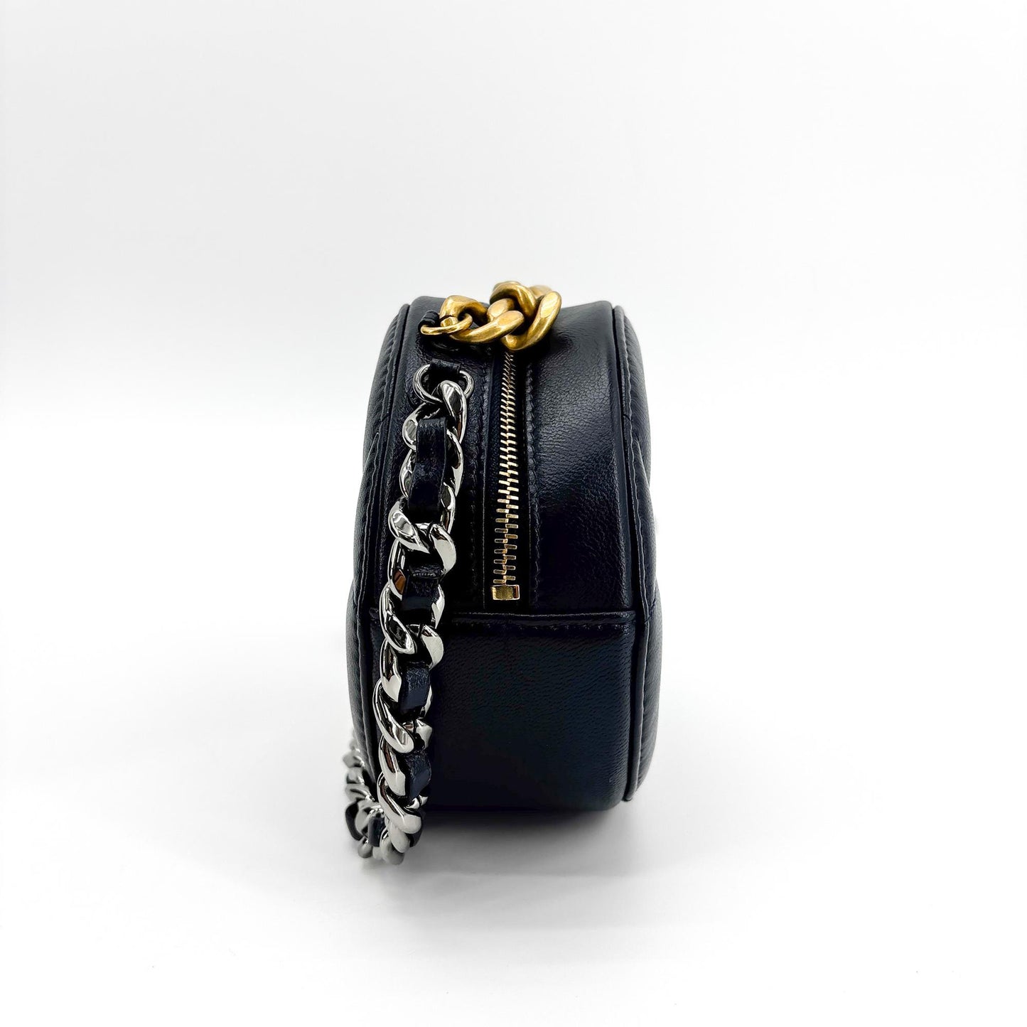 Chanel 19 Round Chain Clutch Bag Navy