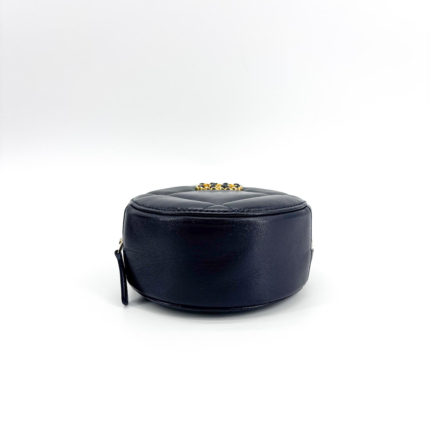 Chanel 19 Round Chain Clutch Bag Navy