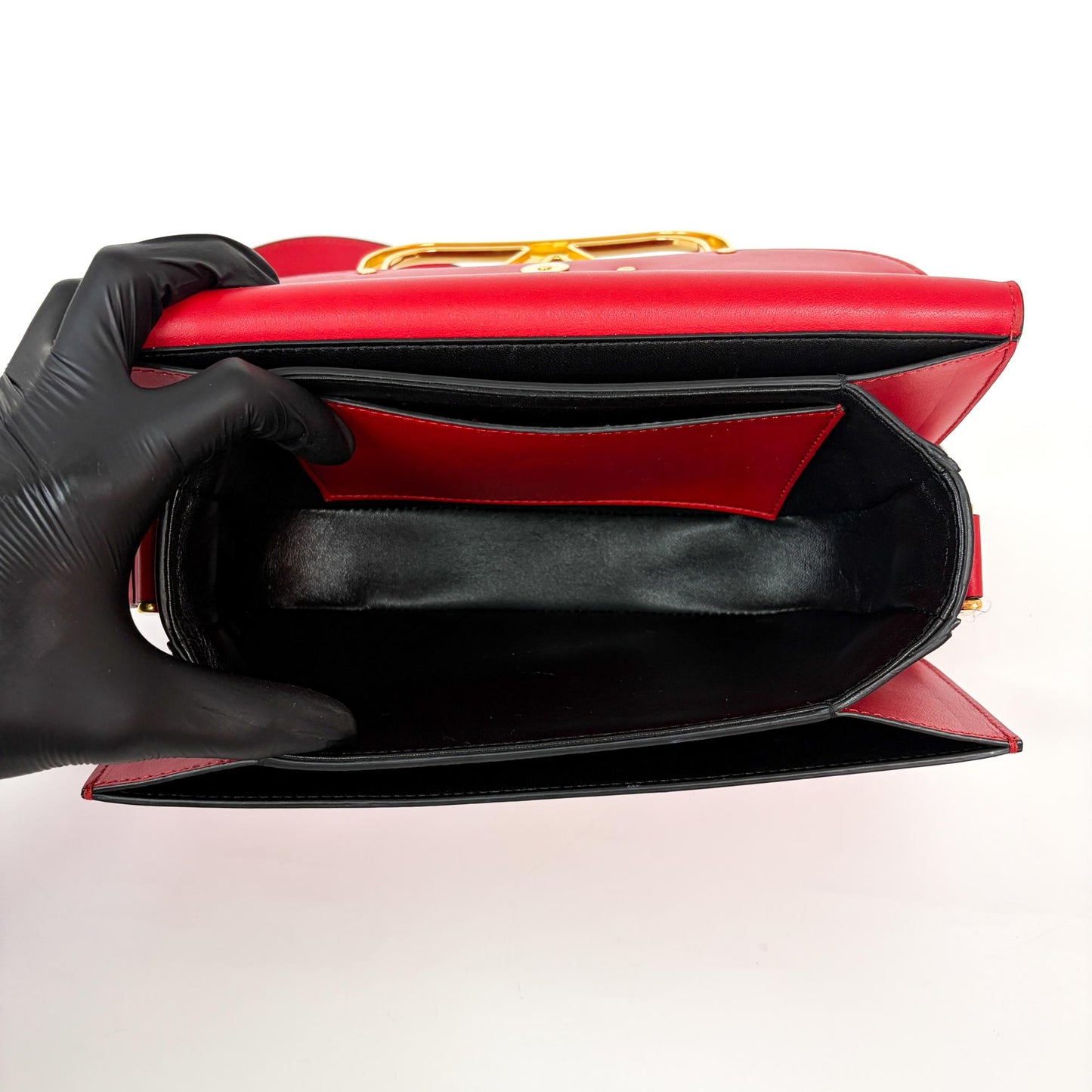 Valentino V-Ring Superbee Crossbody Bag Red