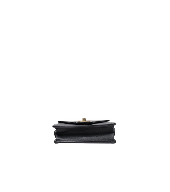Chanel Black CC Embossed Chain Shoulder Bag