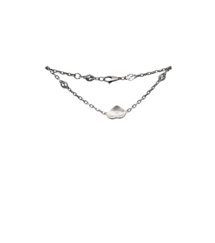 Gucci Red Heart Interlocking G Silver Bracelet
