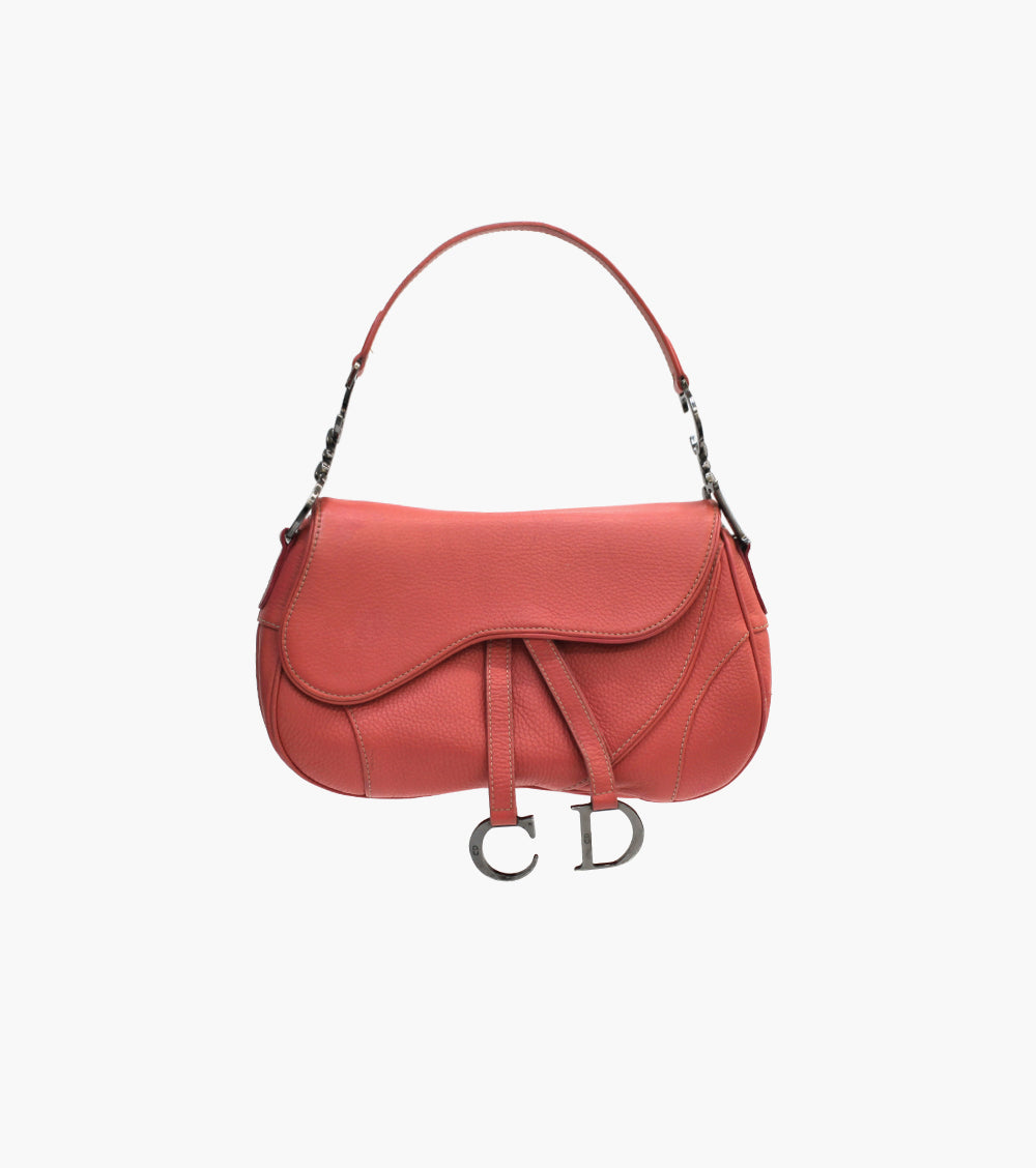 Dior Pink Leather Saddle Shoulder Bag
