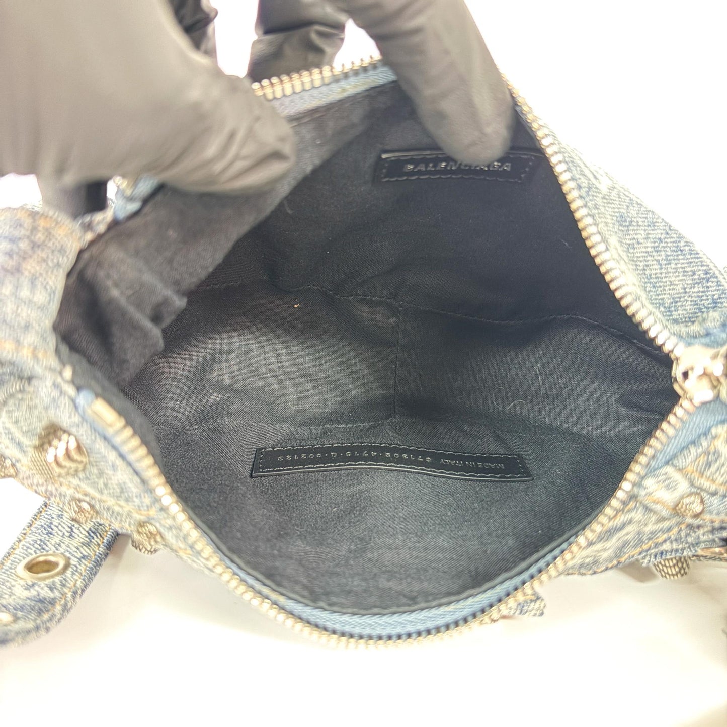 Balenciaga Le Cagol XS Shoulder Bag Blue Denim Monogram