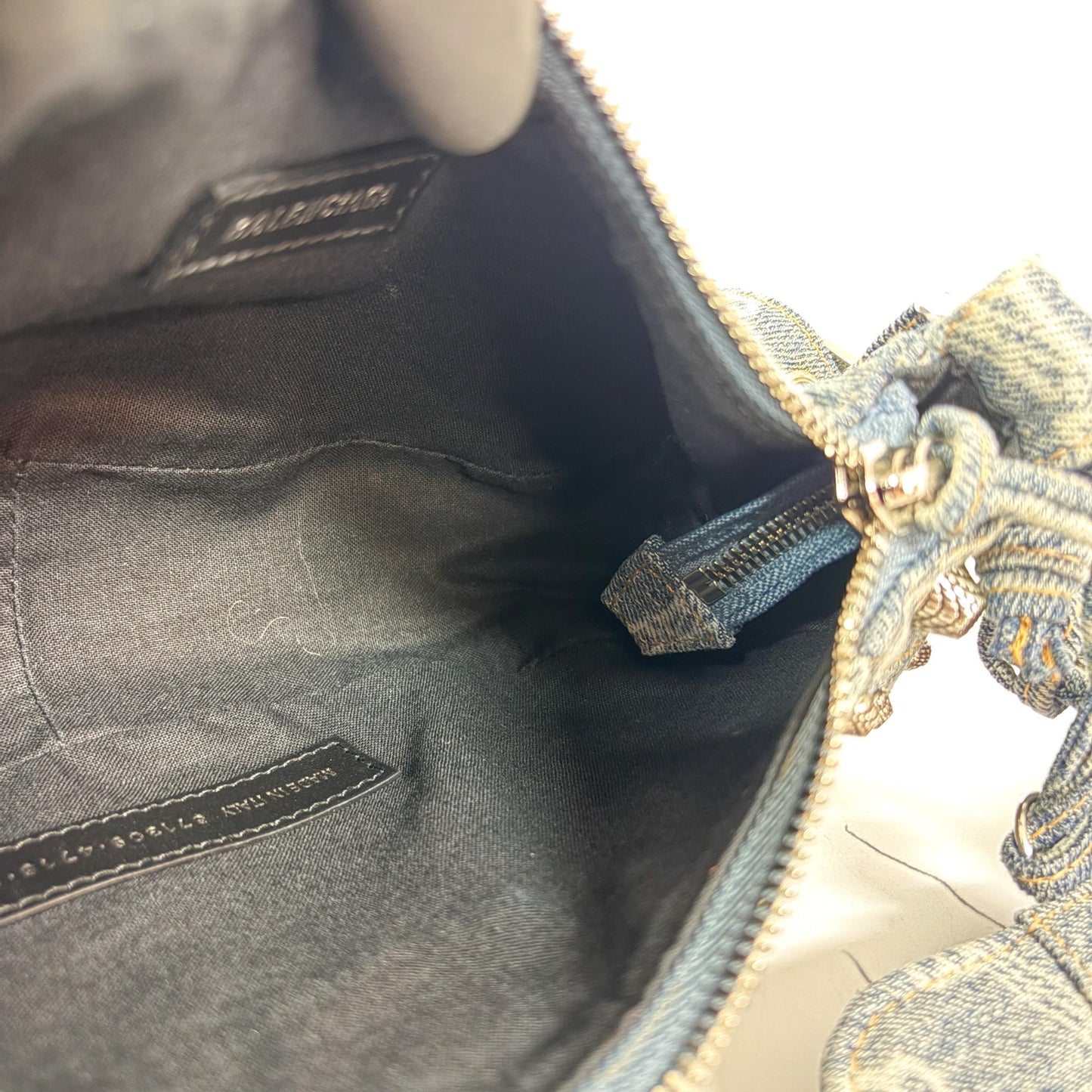 Balenciaga Le Cagol XS Shoulder Bag Blue Denim Monogram