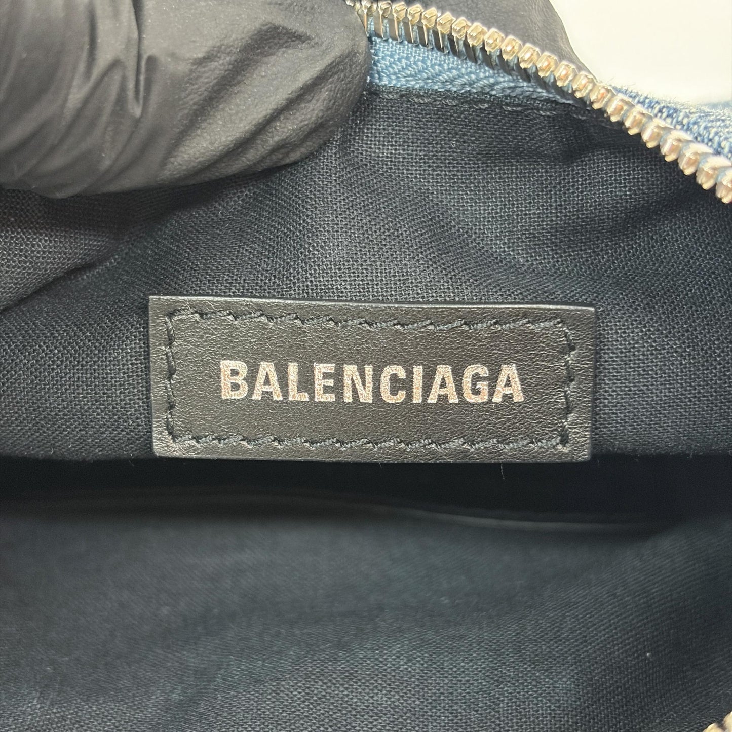 Balenciaga Le Cagol XS Shoulder Bag Blue Denim Monogram