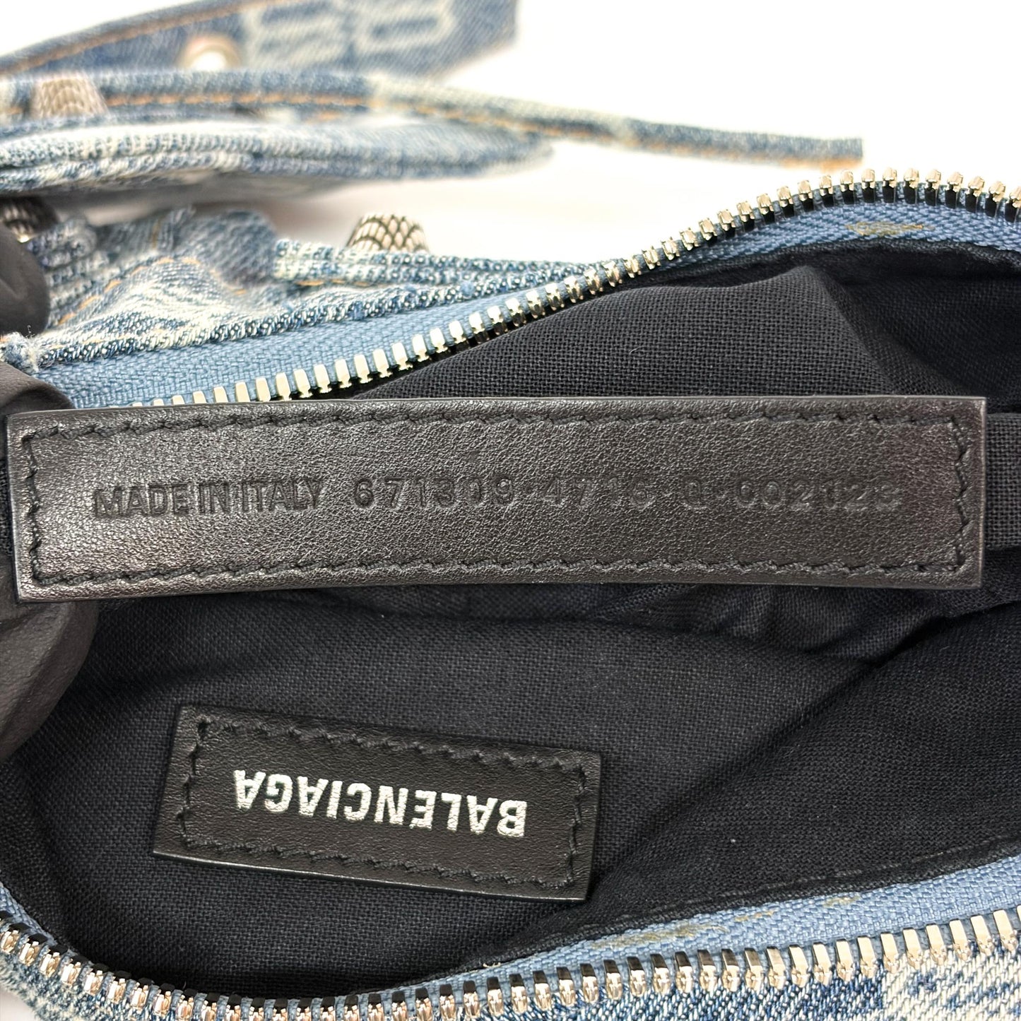 Balenciaga Le Cagol XS Shoulder Bag Blue Denim Monogram