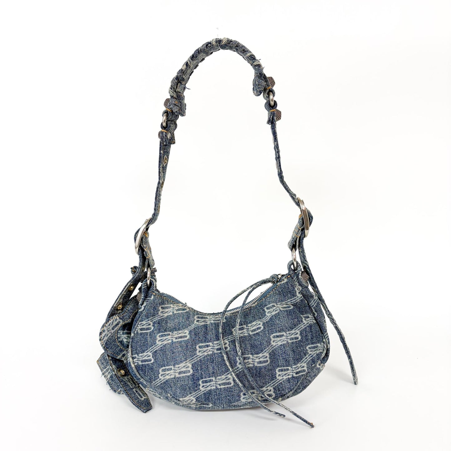 Balenciaga Le Cagol XS Shoulder Bag Blue Denim Monogram