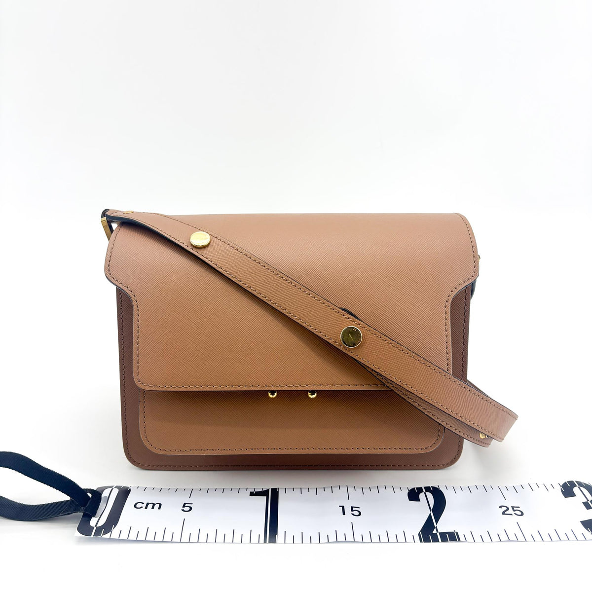 Marni Saffiano Trunk Bag Medium Brown