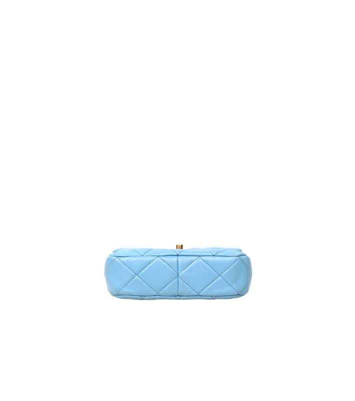 Chanel Sky Blue Lambskin Quilted Chain Shoulder Bag