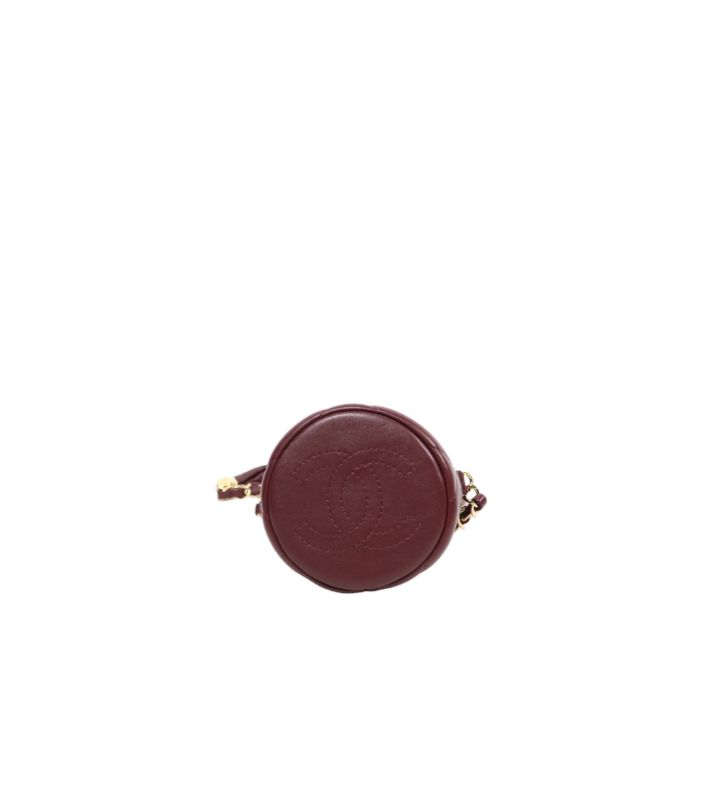 Chanel Burgundy Leather CocoCrush Mini Bucket Shoulder Bag