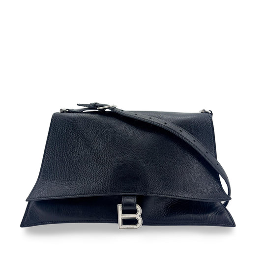 Balenciaga Medium Downtown Shoulder Bag Black