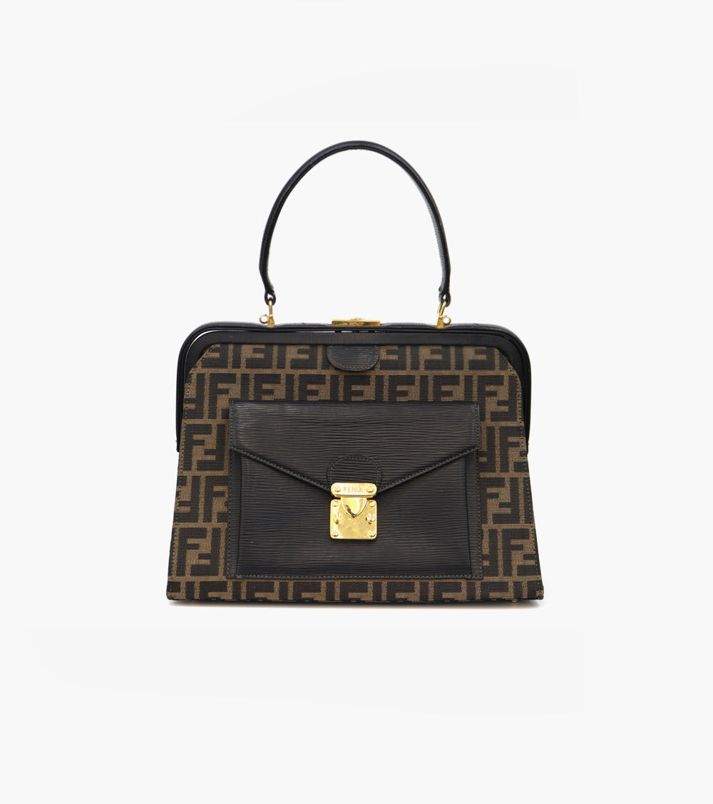 Fendi Zucca Pocket Top Handle Bag