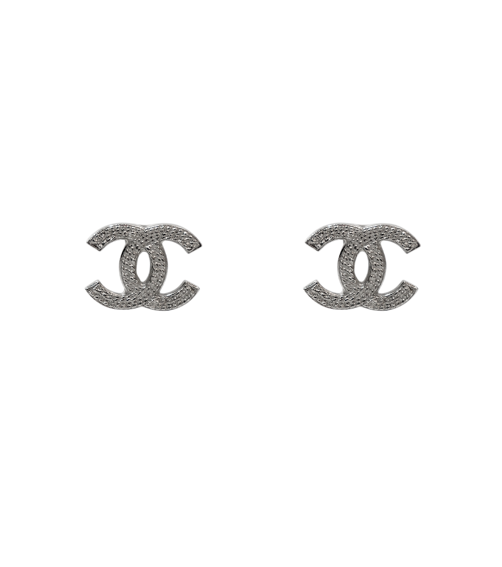 Chanel CC Silver Earrings