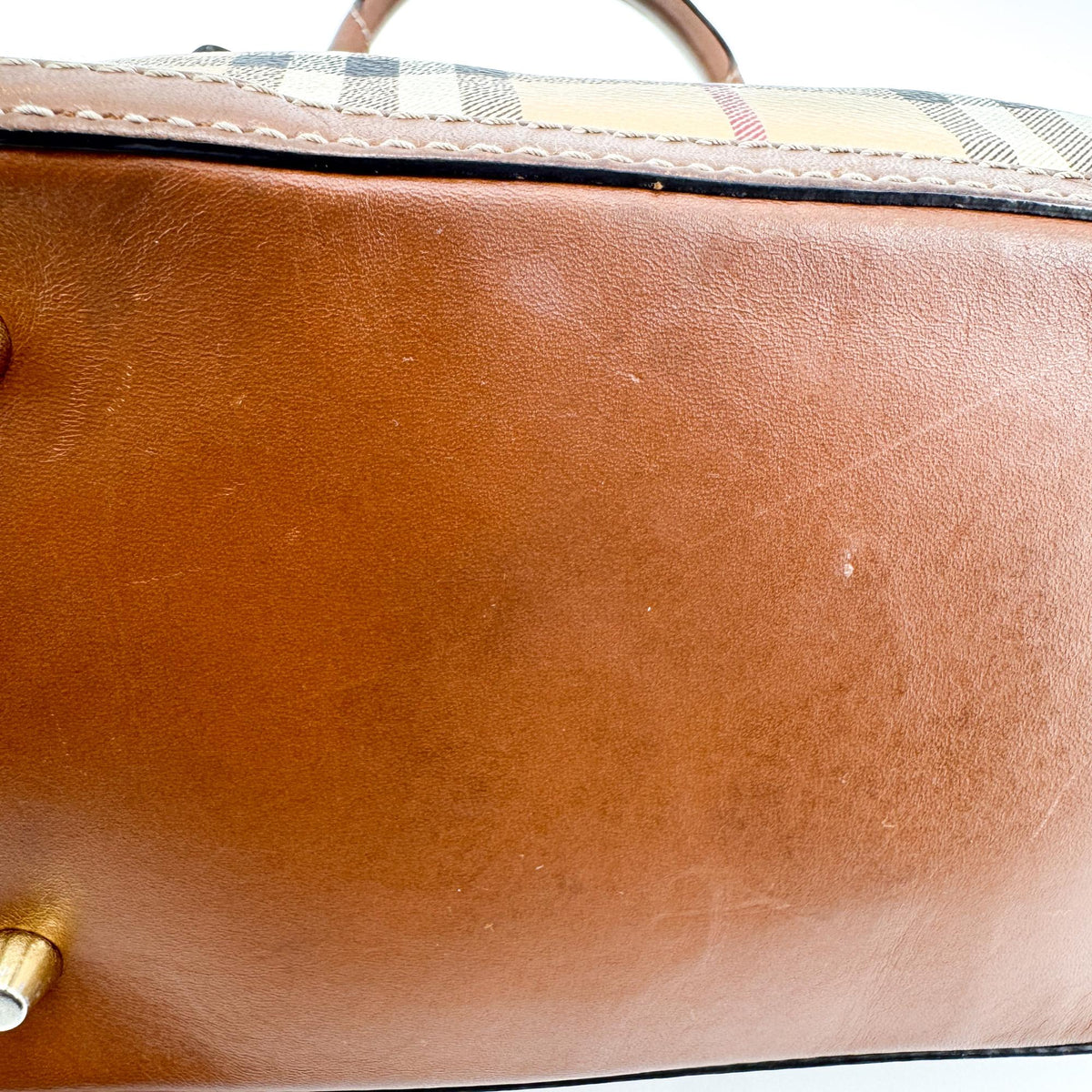 Burberry Haymarket Check Orchard Small Bowling Tote Bag
