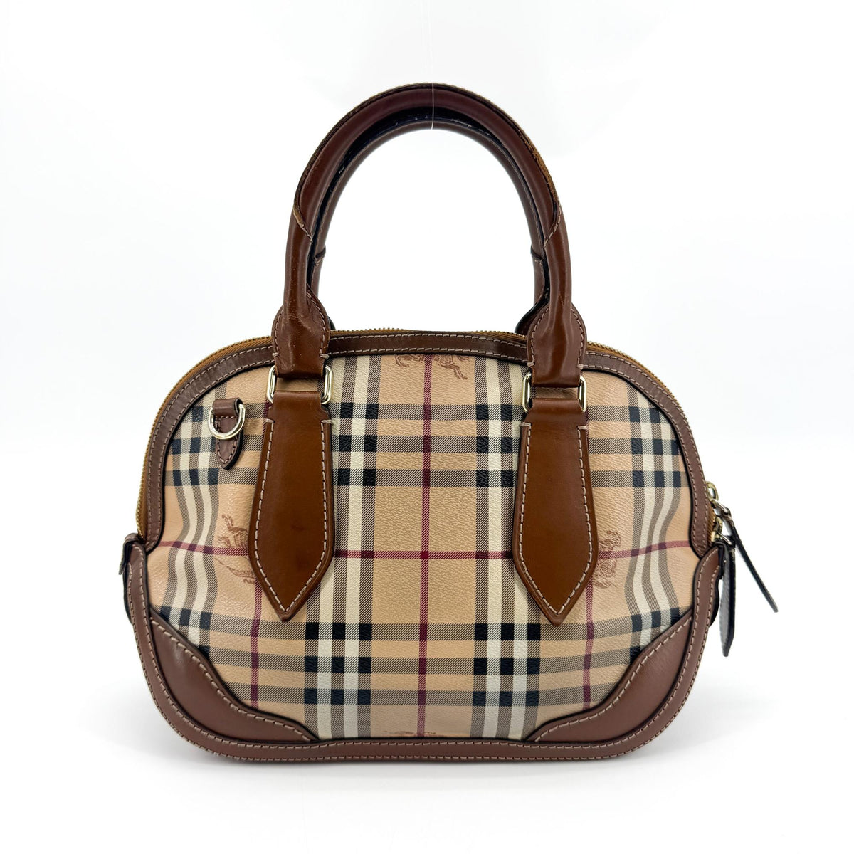 Burberry Haymarket Check Orchard Small Bowling Tote Bag