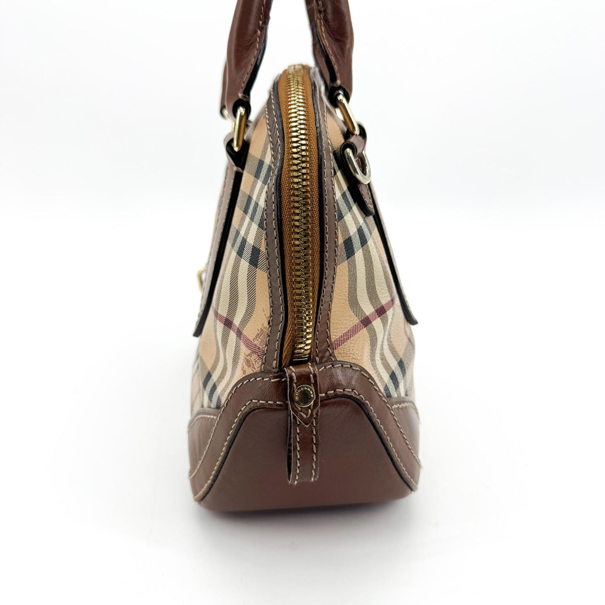 Burberry Haymarket Check Orchard Small Bowling Tote Bag