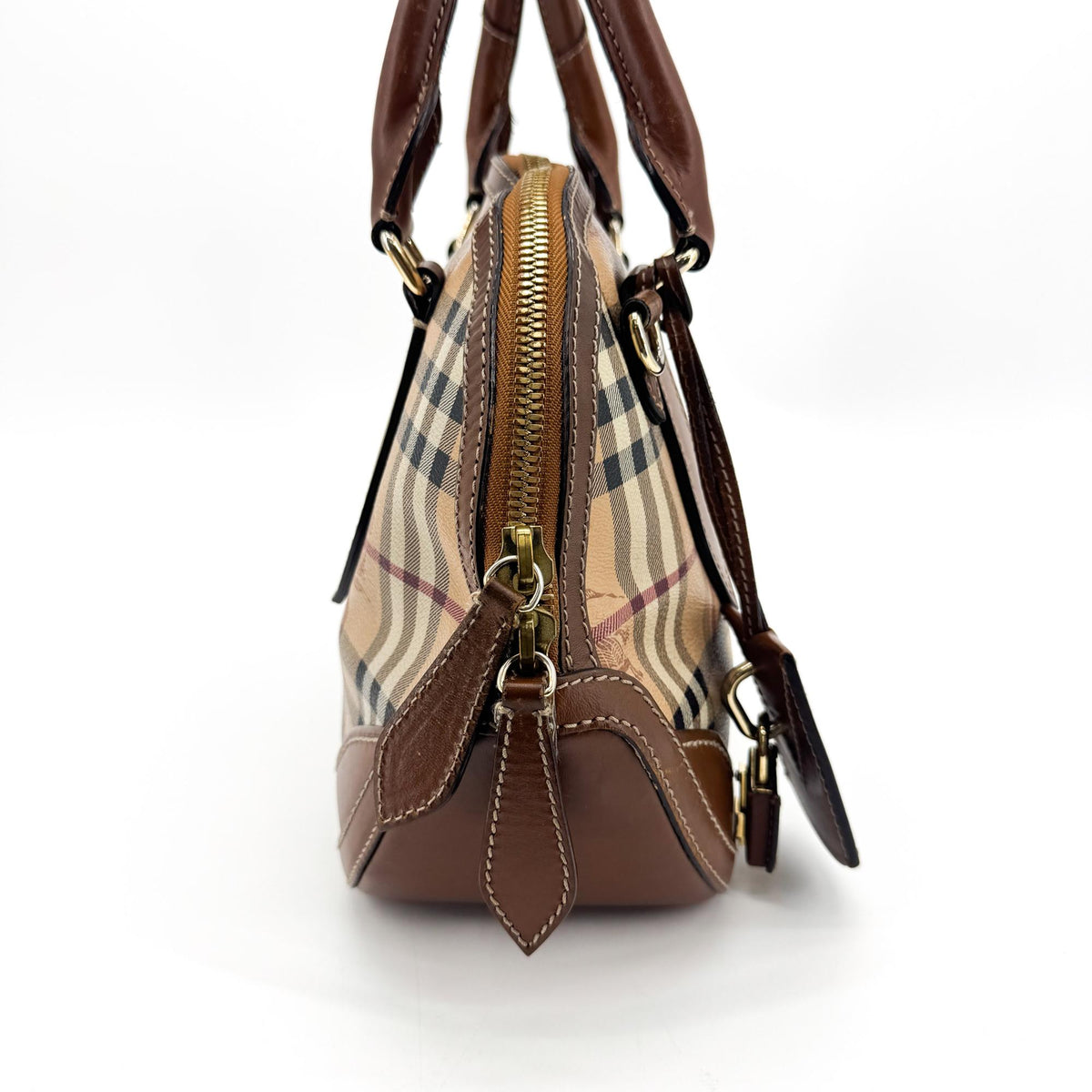 Burberry Haymarket Check Orchard Small Bowling Tote Bag