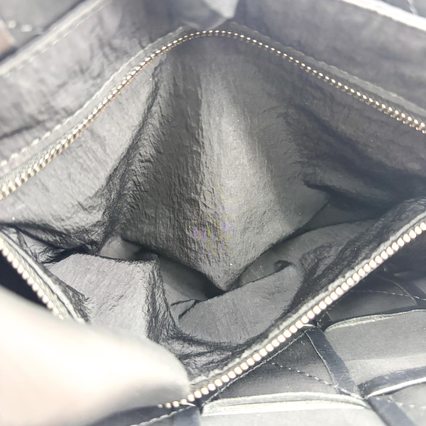Bottega Veneta Intrecciato Paper Calfskin Cassette Bag Black