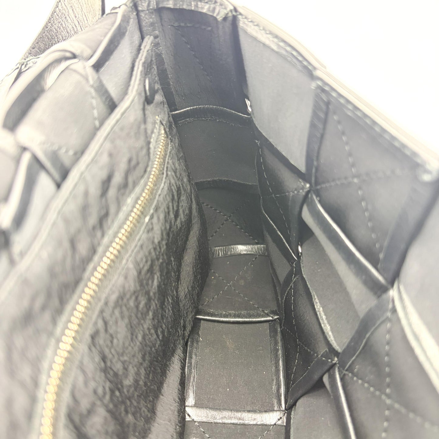 Bottega Veneta Intrecciato Paper Calfskin Cassette Bag Black
