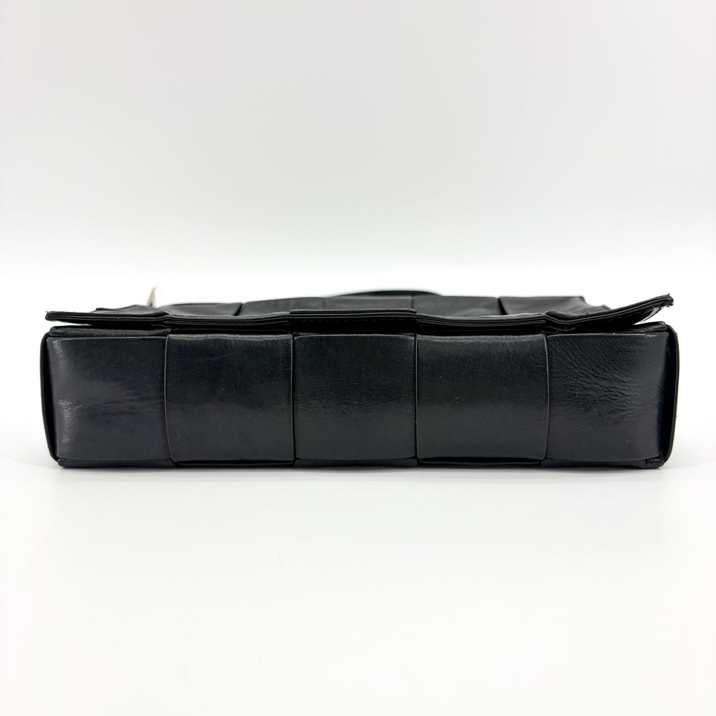 Bottega Veneta Intrecciato Paper Calfskin Cassette Bag Black