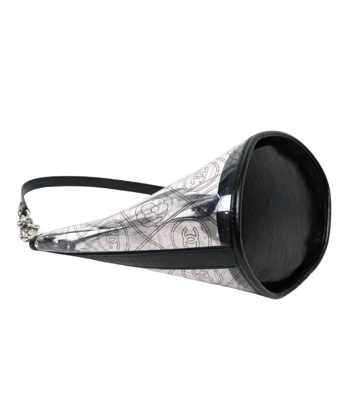Chanel Black PVC Camelia Bucket Bag