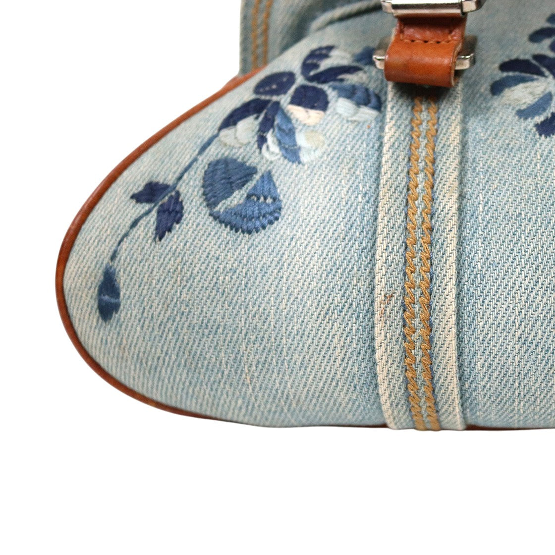 Dior Denim Flower "D" Logo Shoulder Bag