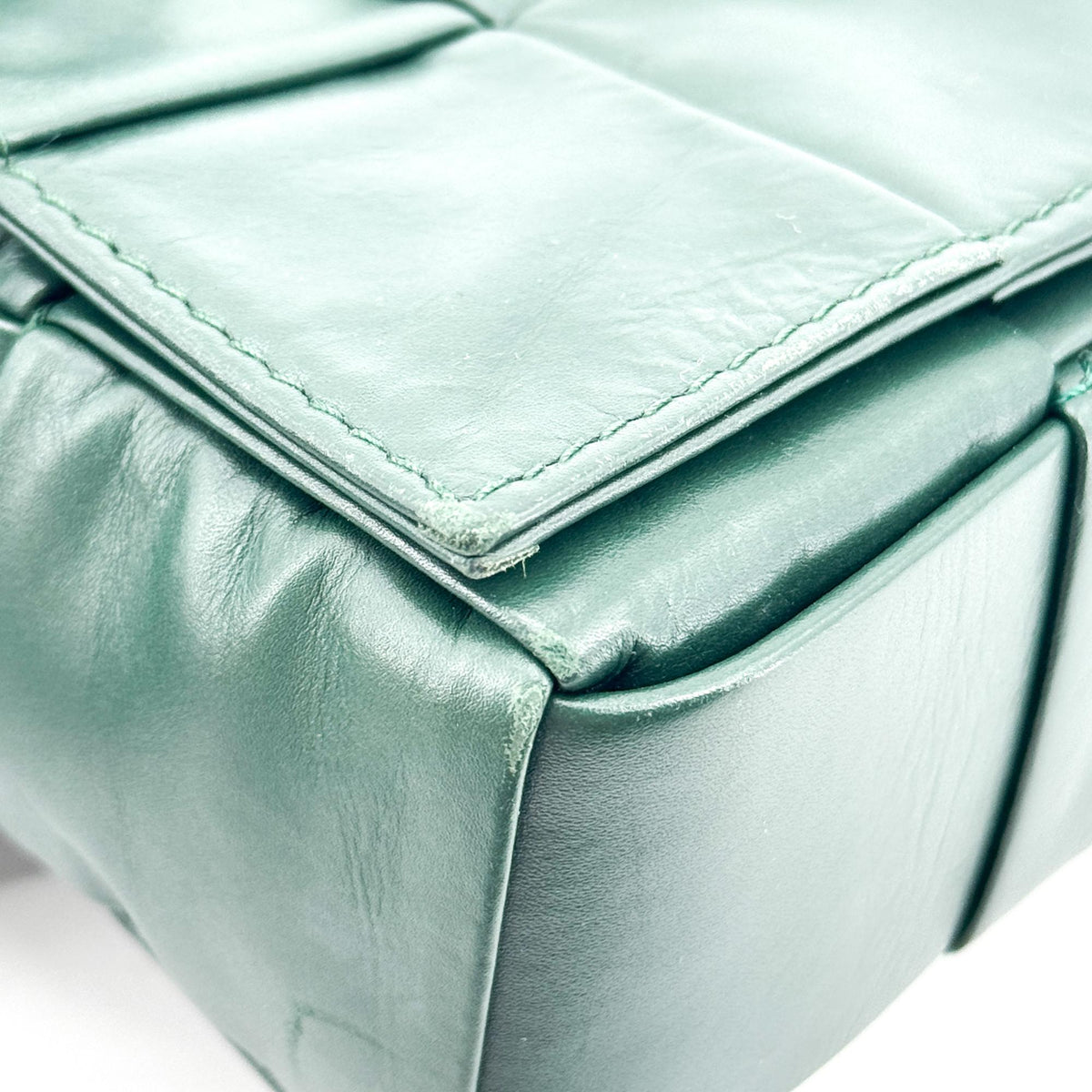 Bottega Veneta Cassette Bag on Chain Dark Green