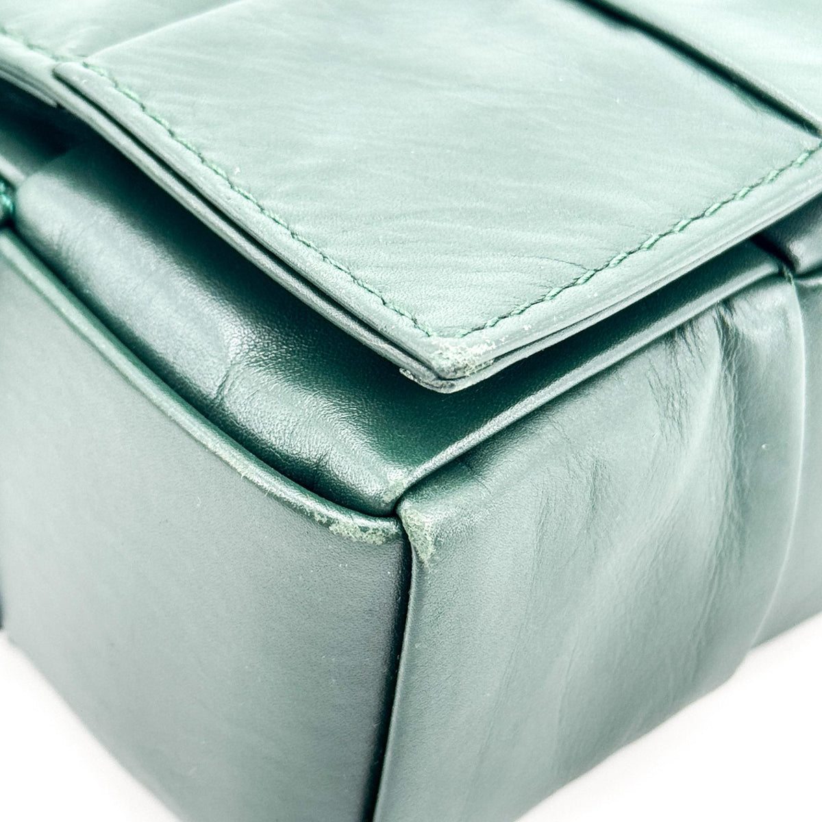 Bottega Veneta Cassette Bag on Chain Dark Green