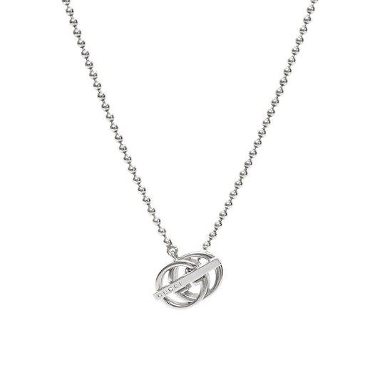 Gucci Interlocking G Bar Silver Necklace