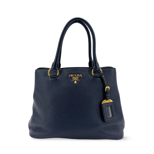 Prada Vitello Phoenix Tote Bag Baltico Gold Hardware