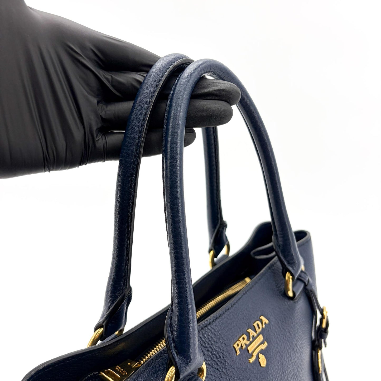 Prada Vitello Phoenix Tote Bag Baltico Gold Hardware