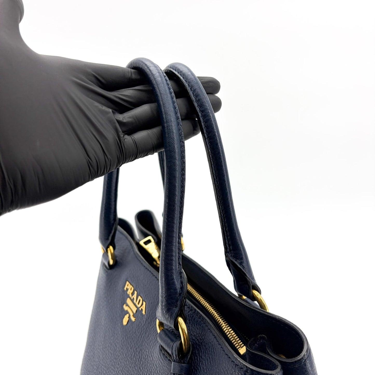 Prada Vitello Phoenix Tote Bag Baltico Gold Hardware