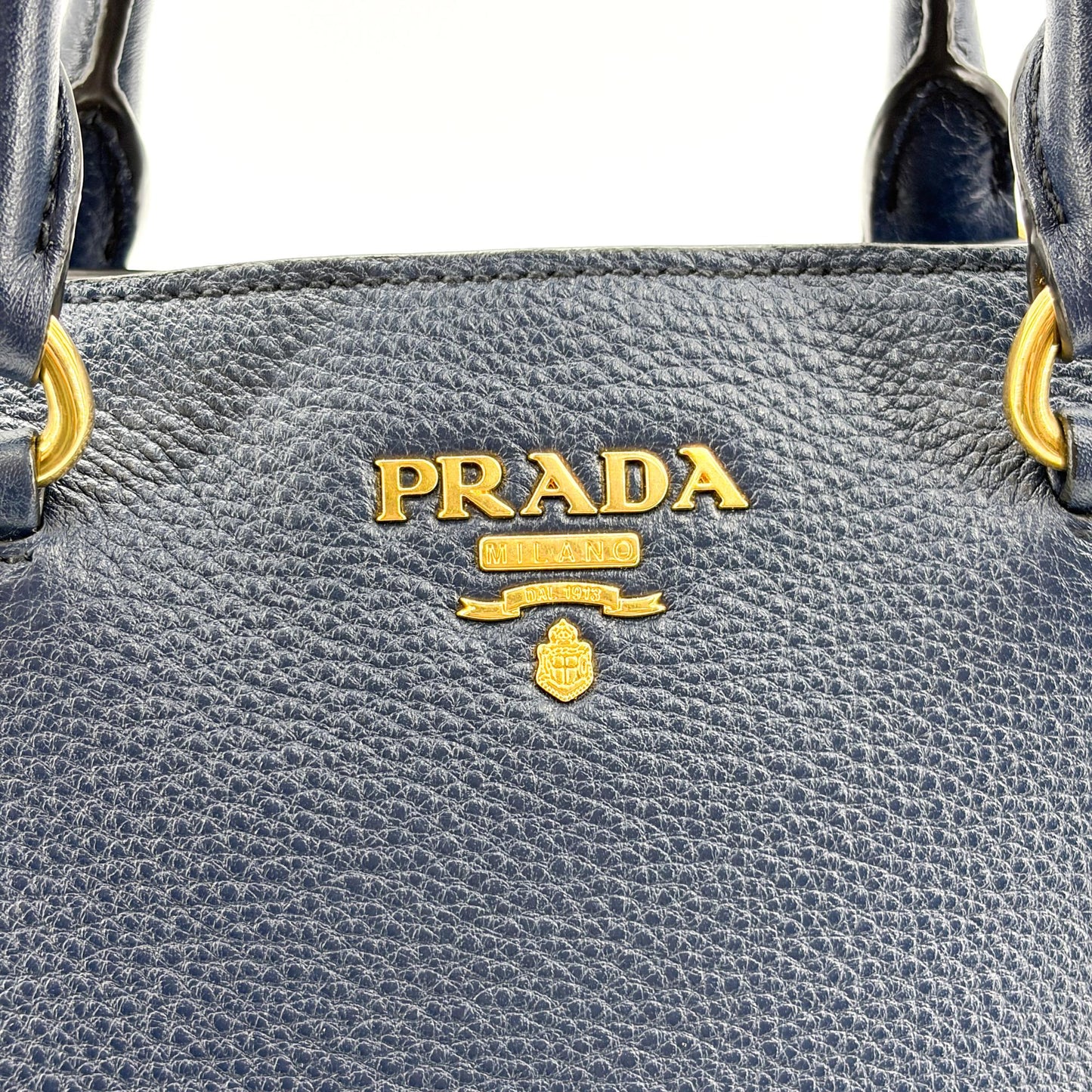 Prada Vitello Phoenix Tote Bag Baltico Gold Hardware