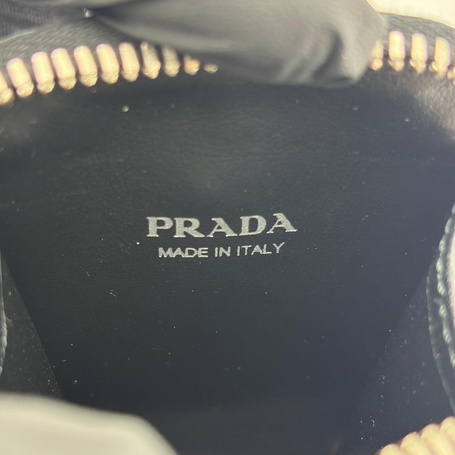 Prada Brushed Leather Triangle Logo Pouch Black