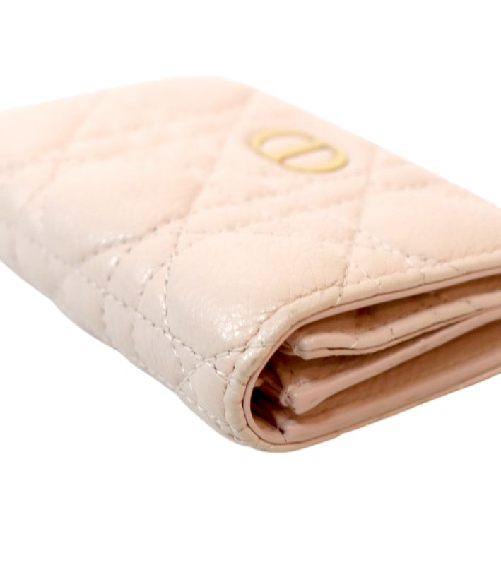 Dior Pink Caro Cannage Card Wallet