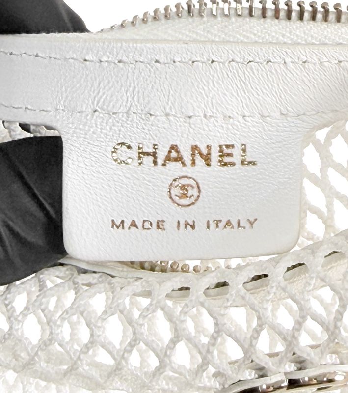 Chanel White Mesh Hobo Shoulder Bag