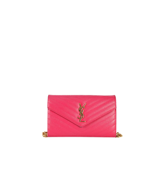 Saint Laurent Pink Leather Envelope WOC Crossbody Bag