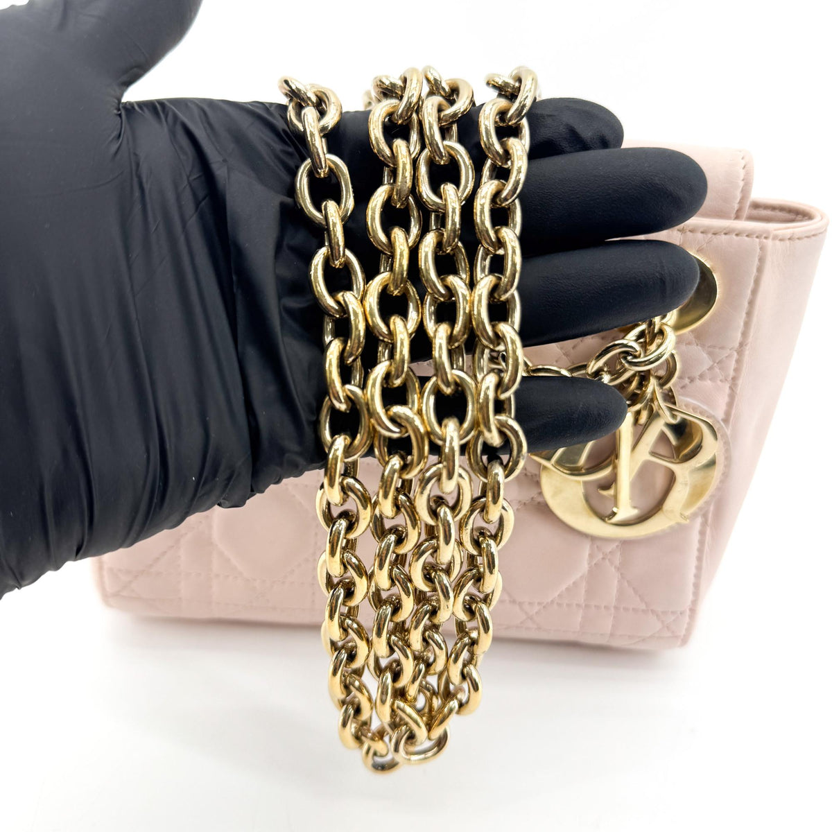Dior Lady Dior Lambskin Double Chain Mini Bag
