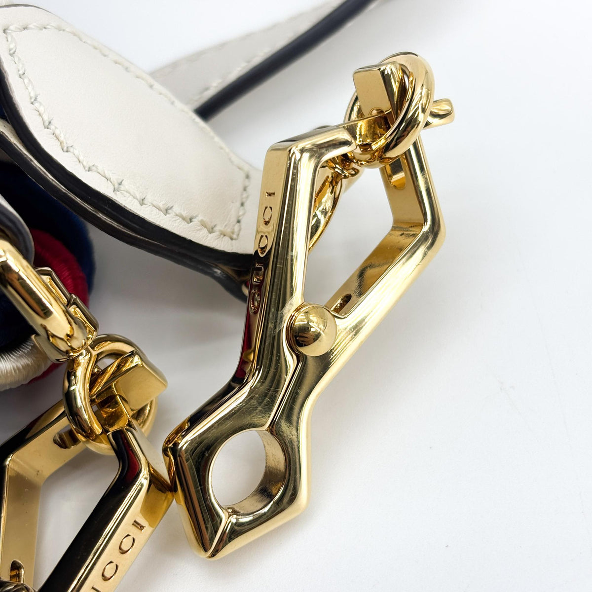Gucci Sylvie Mini Leather Top Handle Bag White