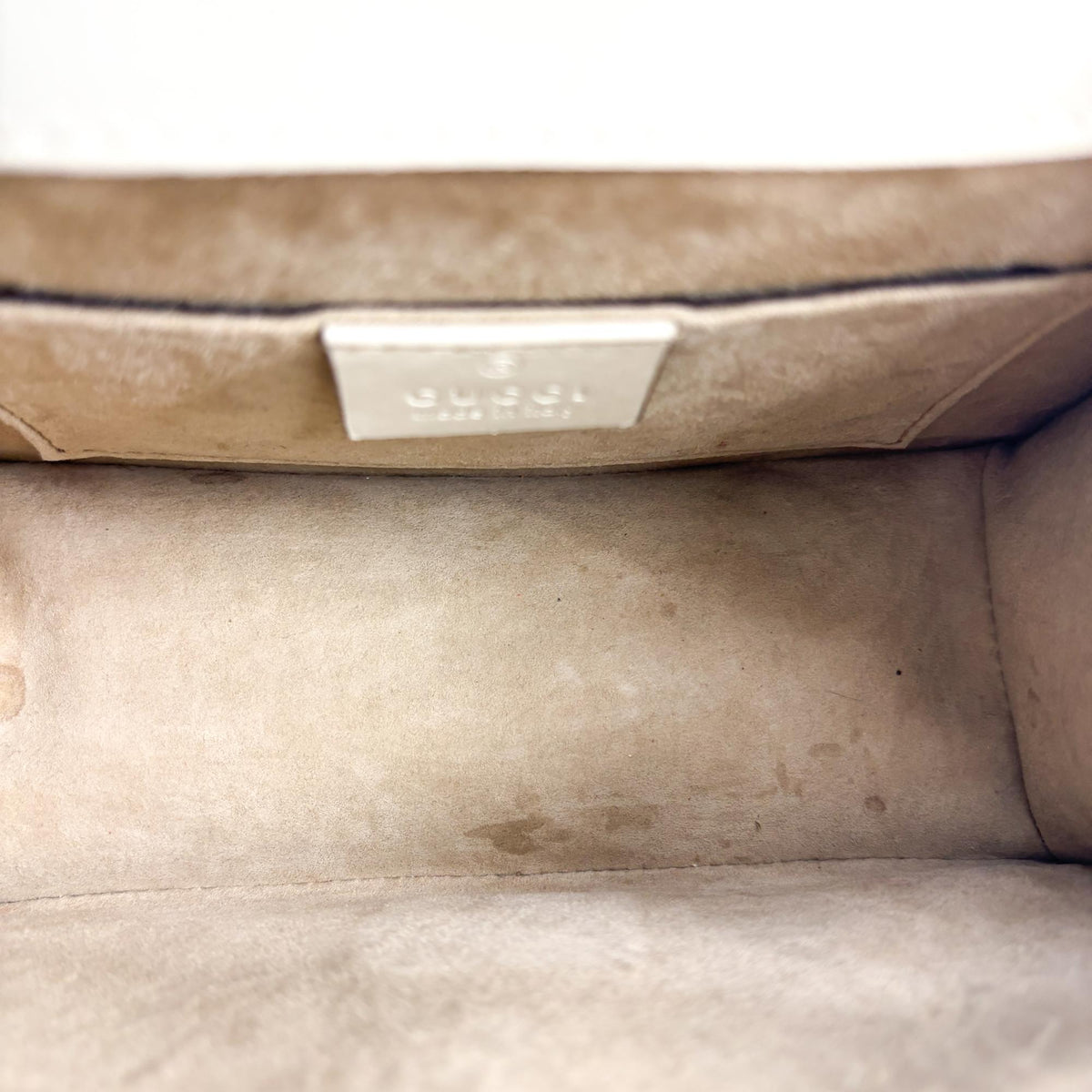 Gucci Sylvie Mini Leather Top Handle Bag White