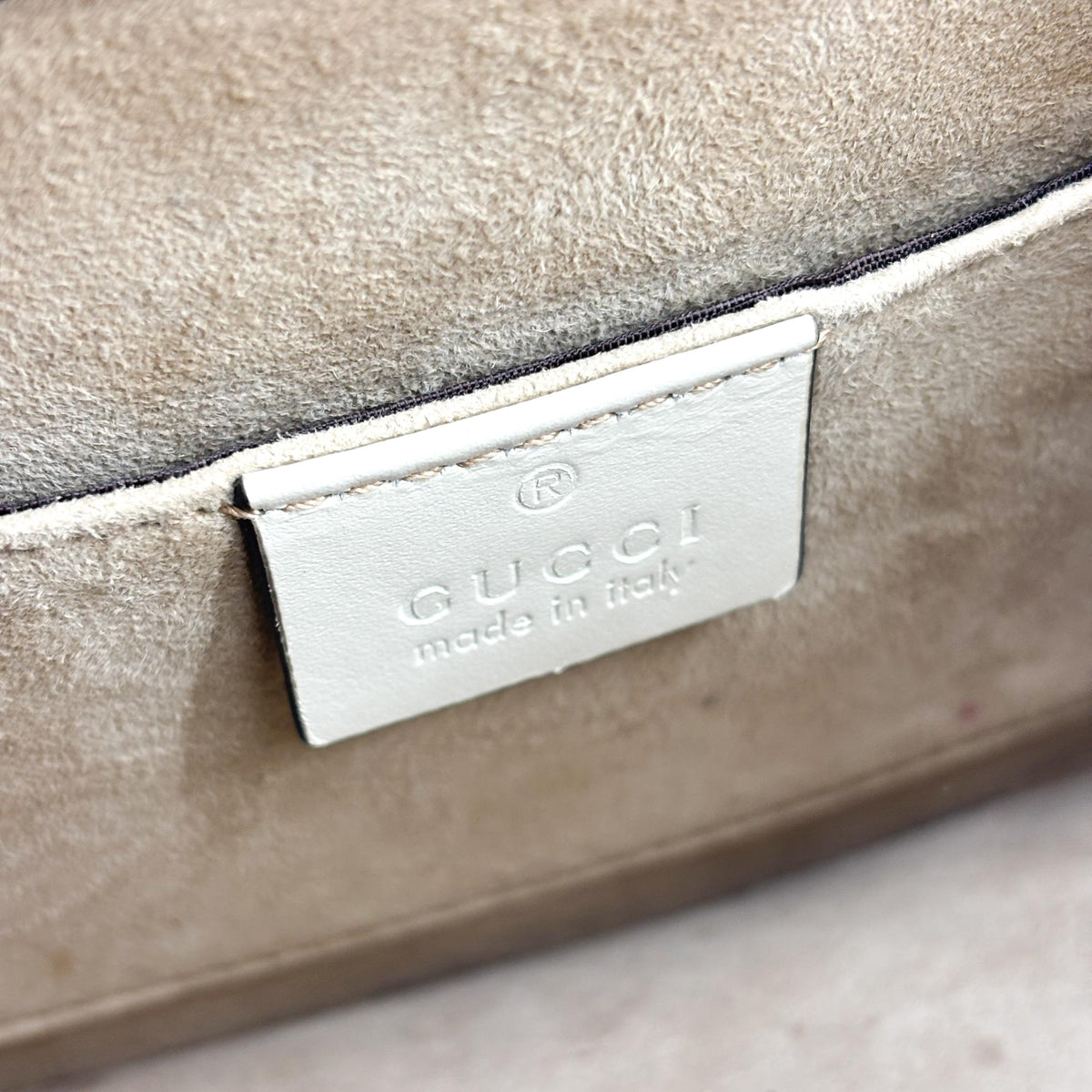 Gucci Sylvie Mini Leather Top Handle Bag White