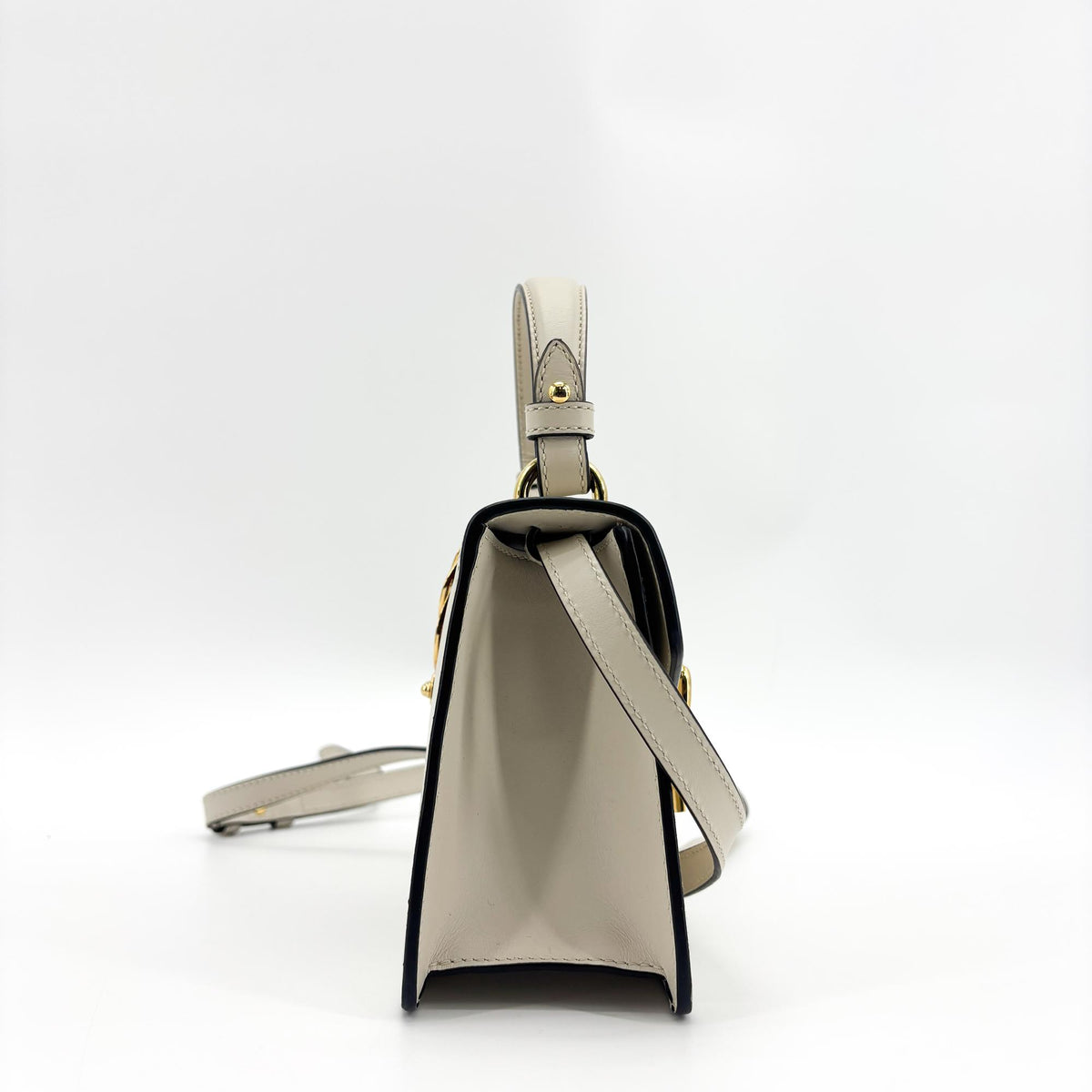 Gucci Sylvie Mini Leather Top Handle Bag White