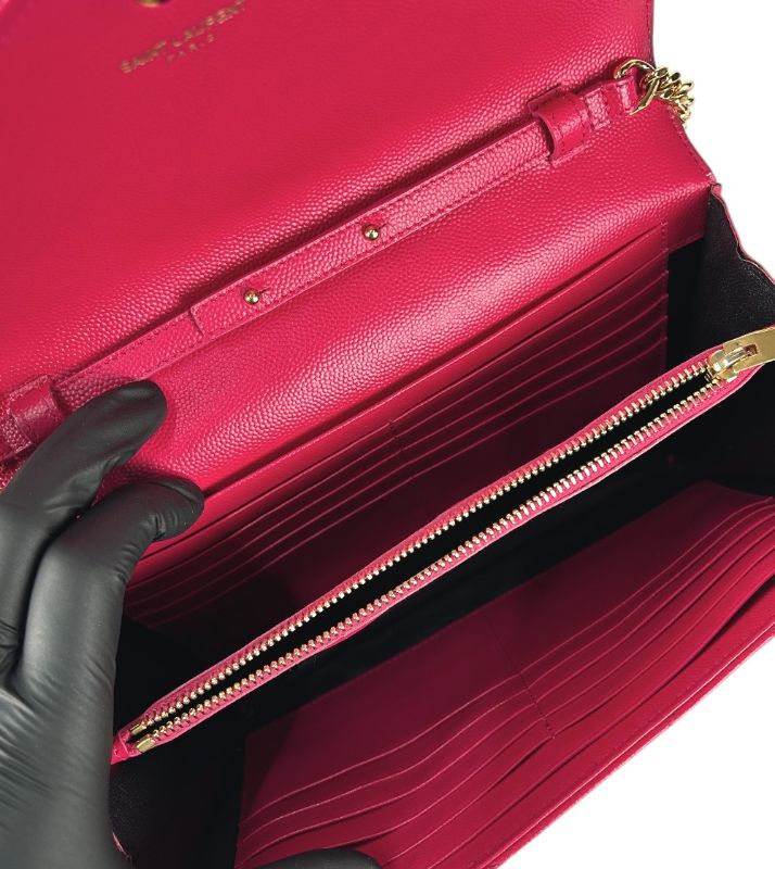 Saint Laurent Pink Leather Envelope WOC Crossbody Bag