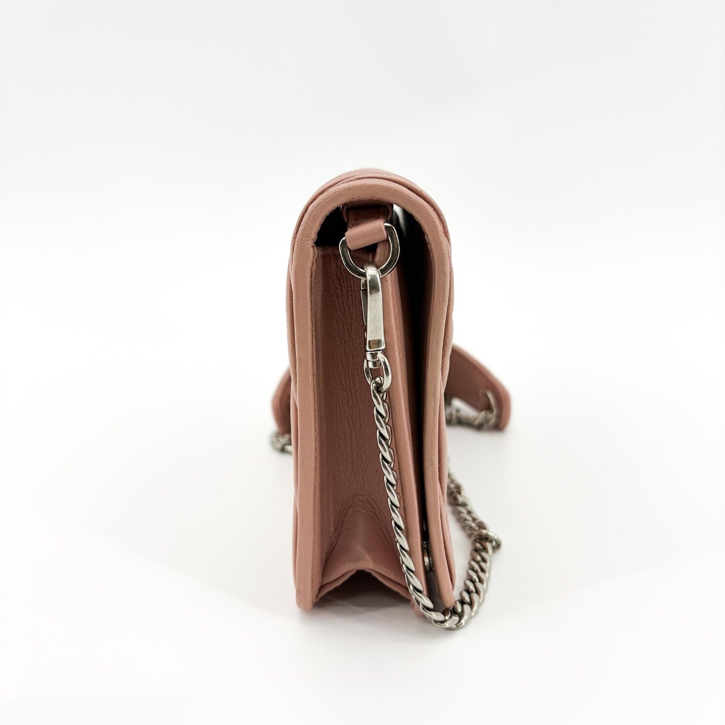 Miu Miu Matelassé Leather Chain Shoulder Bag Pink