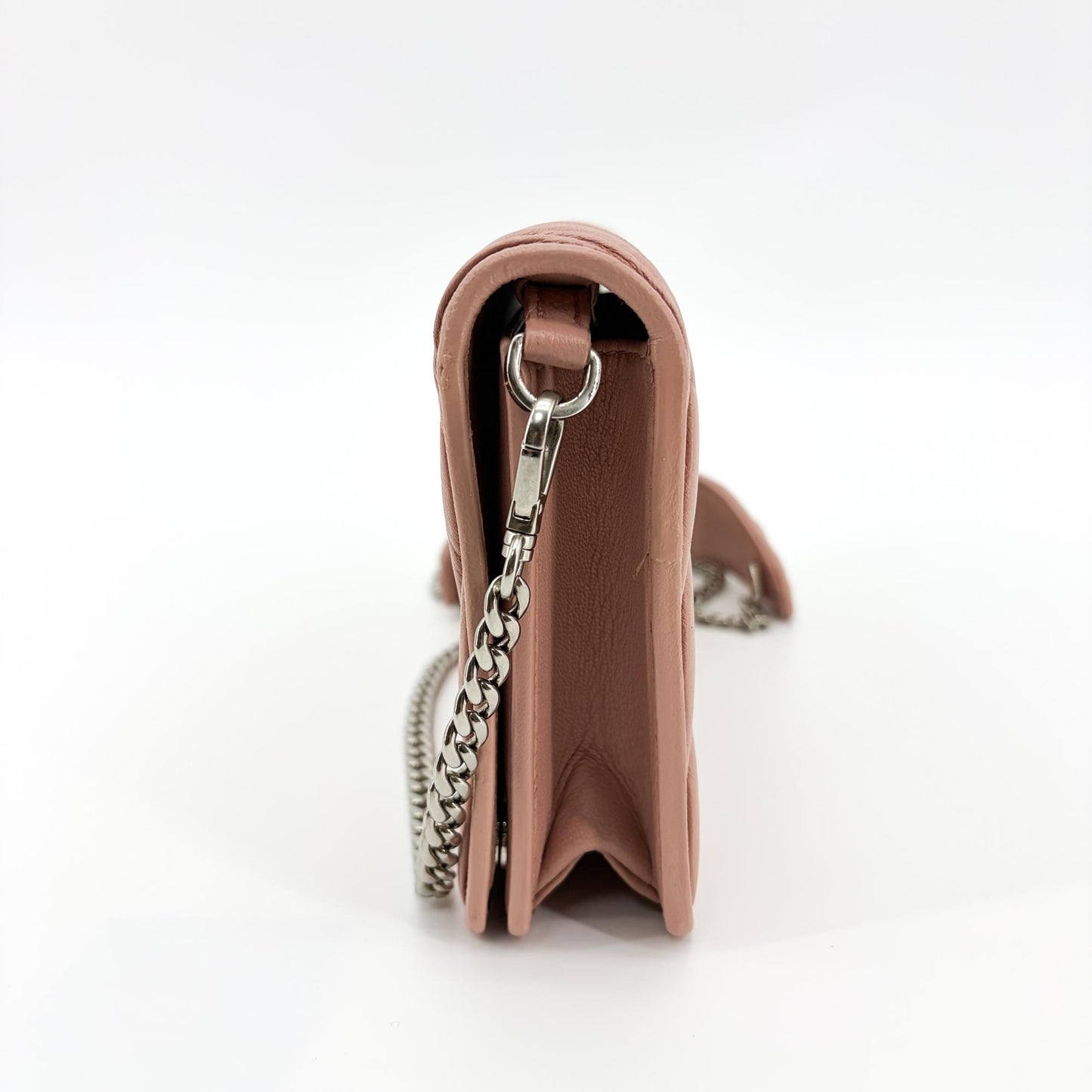 Miu Miu Matelassé Leather Chain Shoulder Bag Pink