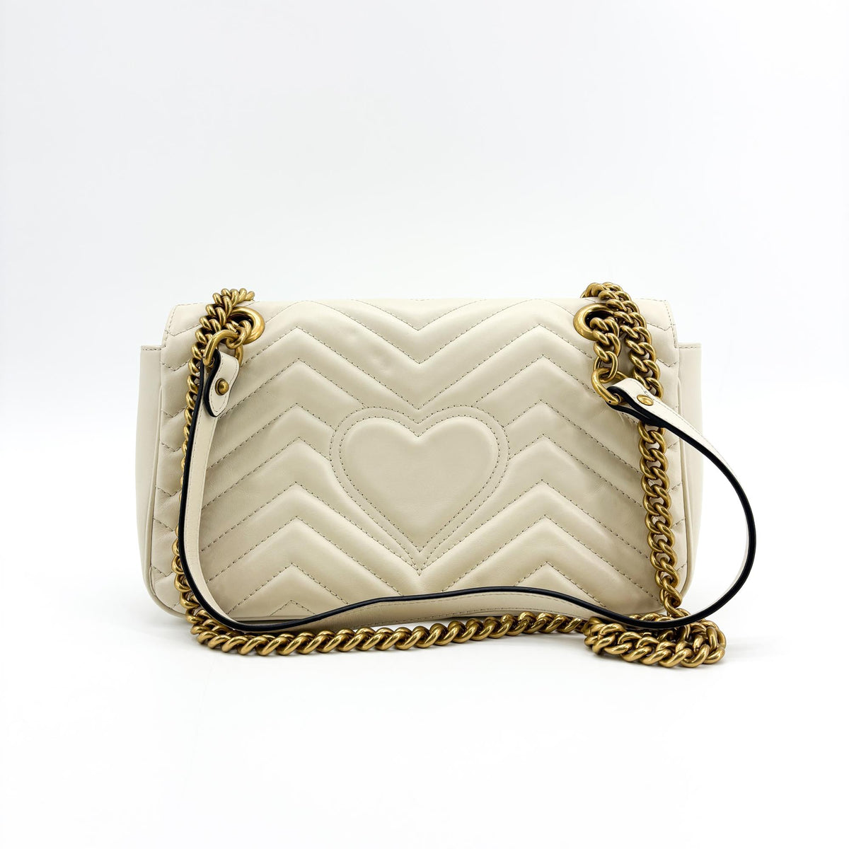 Gucci GG Marmont Small Matelassé Shoulder Bag White