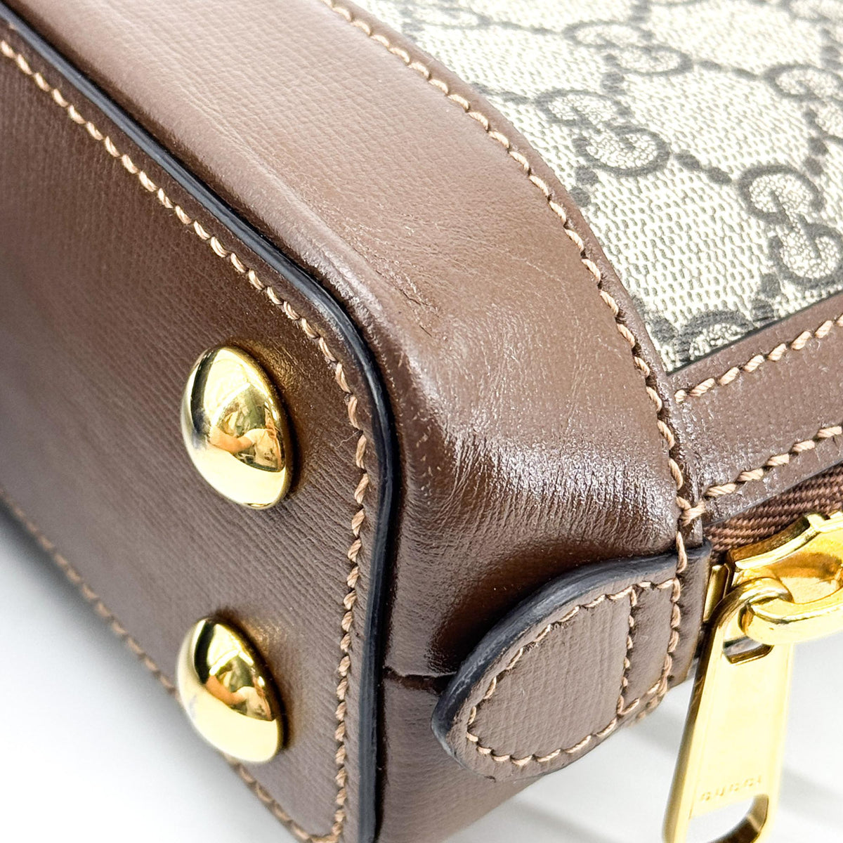 Gucci Horsebit 1955 Mini Top Handle Bag GG Supreme Brown