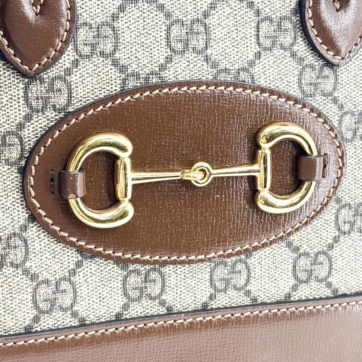 Gucci Horsebit 1955 Mini Top Handle Bag GG Supreme Brown
