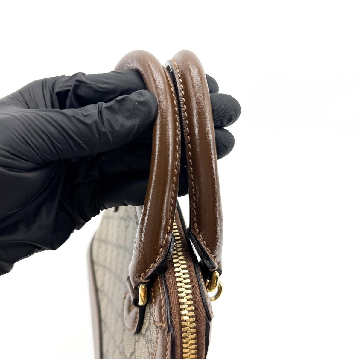 Gucci Horsebit 1955 Mini Top Handle Bag GG Supreme Brown