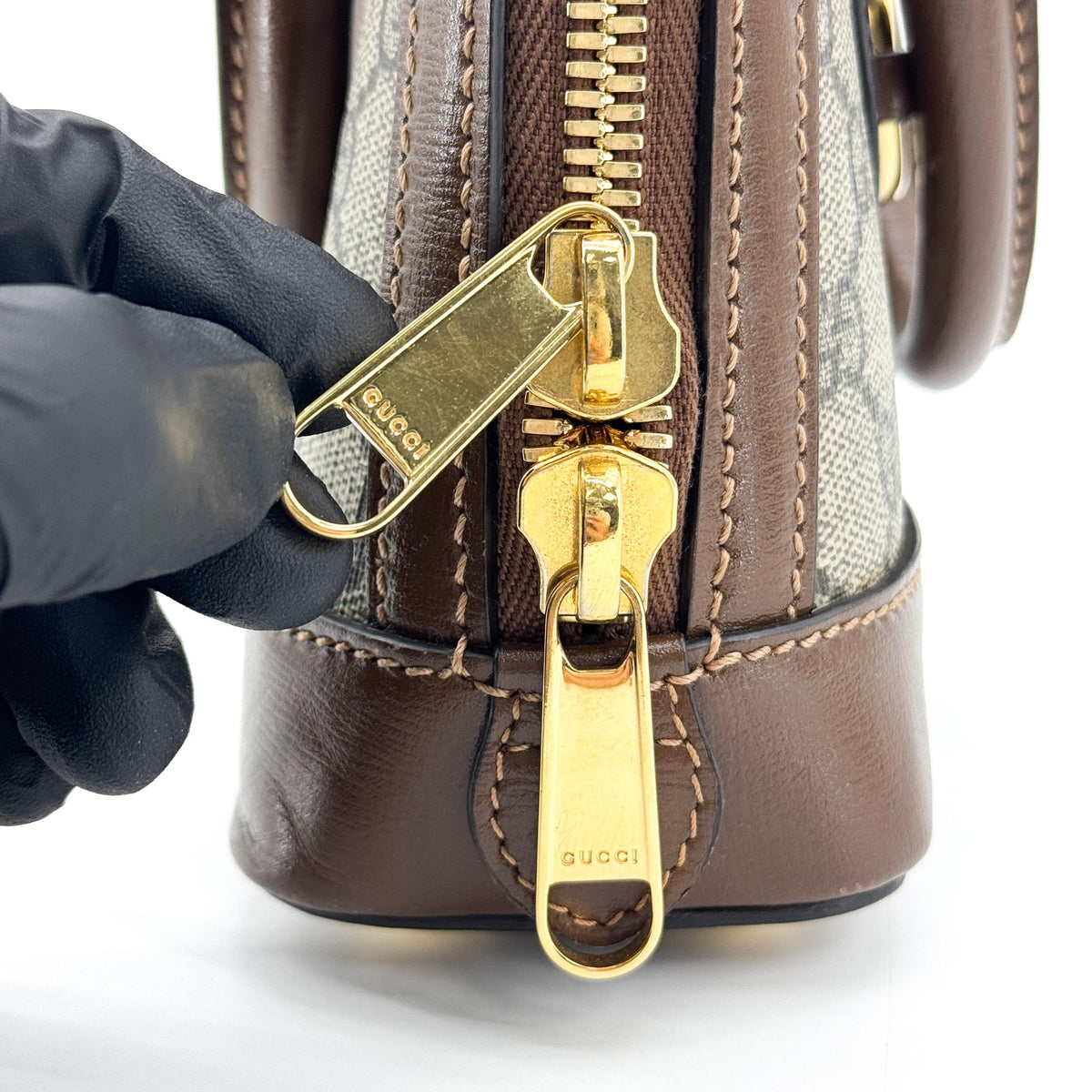 Gucci Horsebit 1955 Mini Top Handle Bag GG Supreme Brown